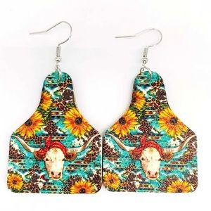 BOHO SUNFLOWER Longhorn Earrings!!!